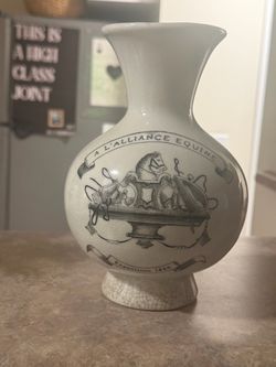 Vase - white & black ceramic