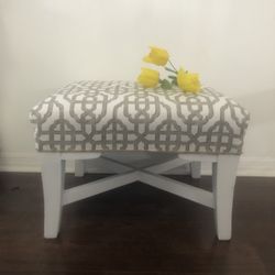 Gorgeous Ottoman… Freshly Painted… Stunning New Fabric
