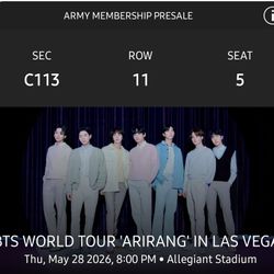 BTS – Las Vegas – May 28, 2026 Thursday 