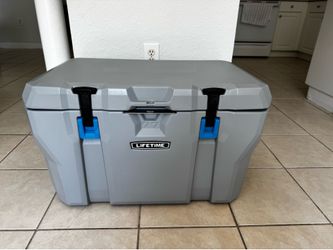 Lifetime 77 qt Bear-Resistant Camping Cooler, One of the handles broke—it's a bit of a makeshift fix—but it closes well.
