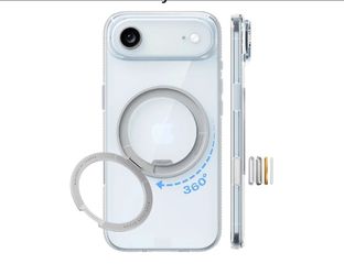 0169: New 360 Magnetic Stand for iPhone Air Case, [Fit for MagSafe] [Military-Grade Protection] Slim Case for iPhone 17 Air, 2025, Clear, Ostand O3 Fi
