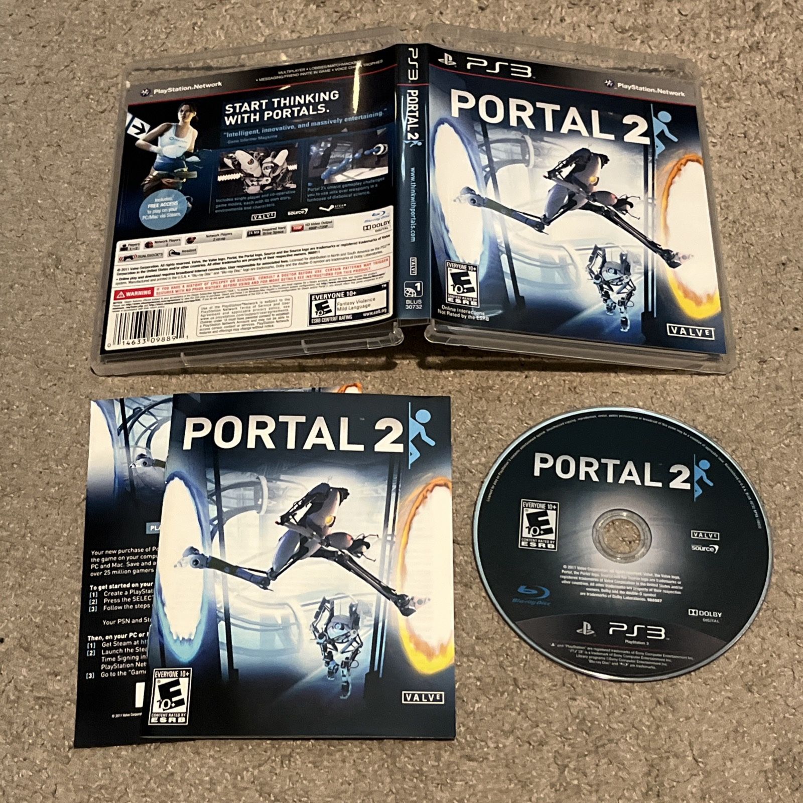 Portal 2 Playstation 3 PS3 Complete CIB w/ Manual