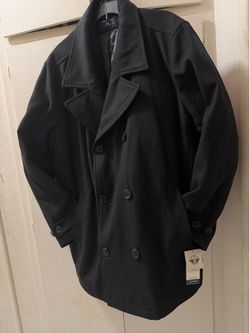 Black Dockers Unisex Adult Midweight Big and Tall Peacoat. Size 3XLT