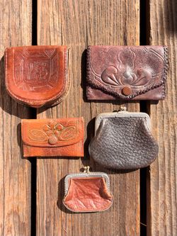 Vintage Leather Coin Purses & Wallets – Set of 5 – $65