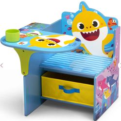 Baby Shark Chair Desk With Storage Bin