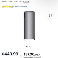 LG - 5.79 Cu. Ft. Top-Freezer Refrigerator