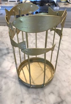 Brushed gold fish beach candle holder