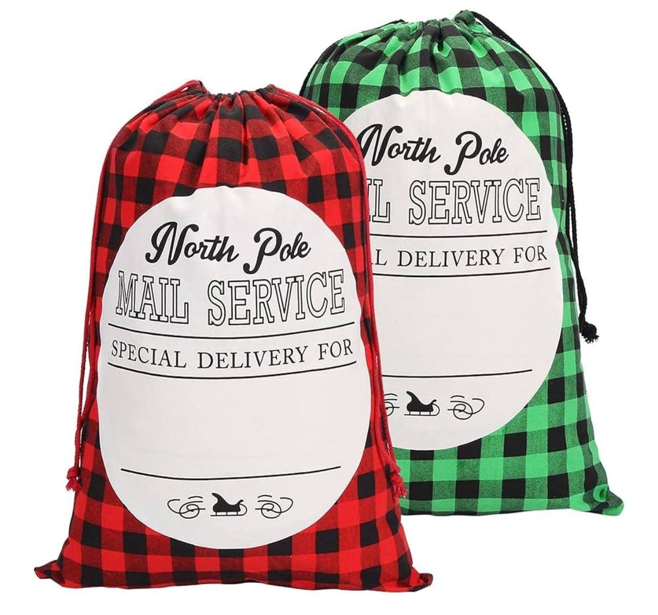 Brand New Canvas Santa Bag with Drawstring Xmas Personalied Gift Bag