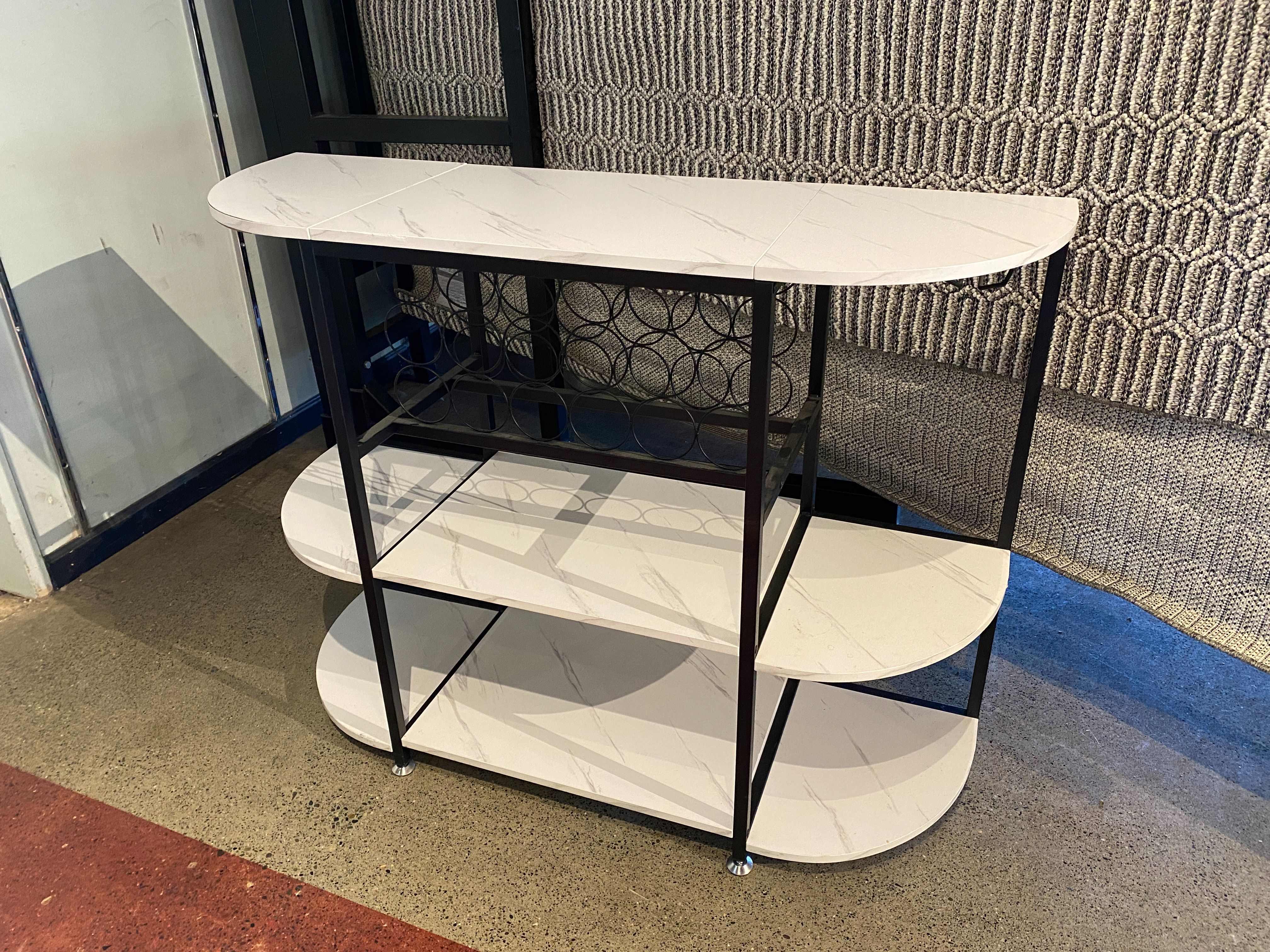 Three Tier Freestanding Wine Rack with Glass Holders
