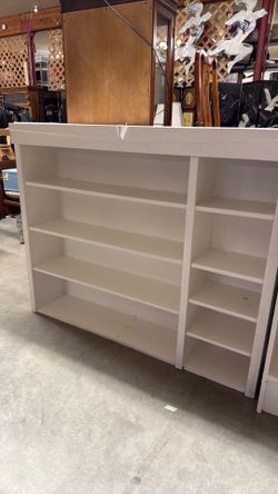 Solid white bookshelf