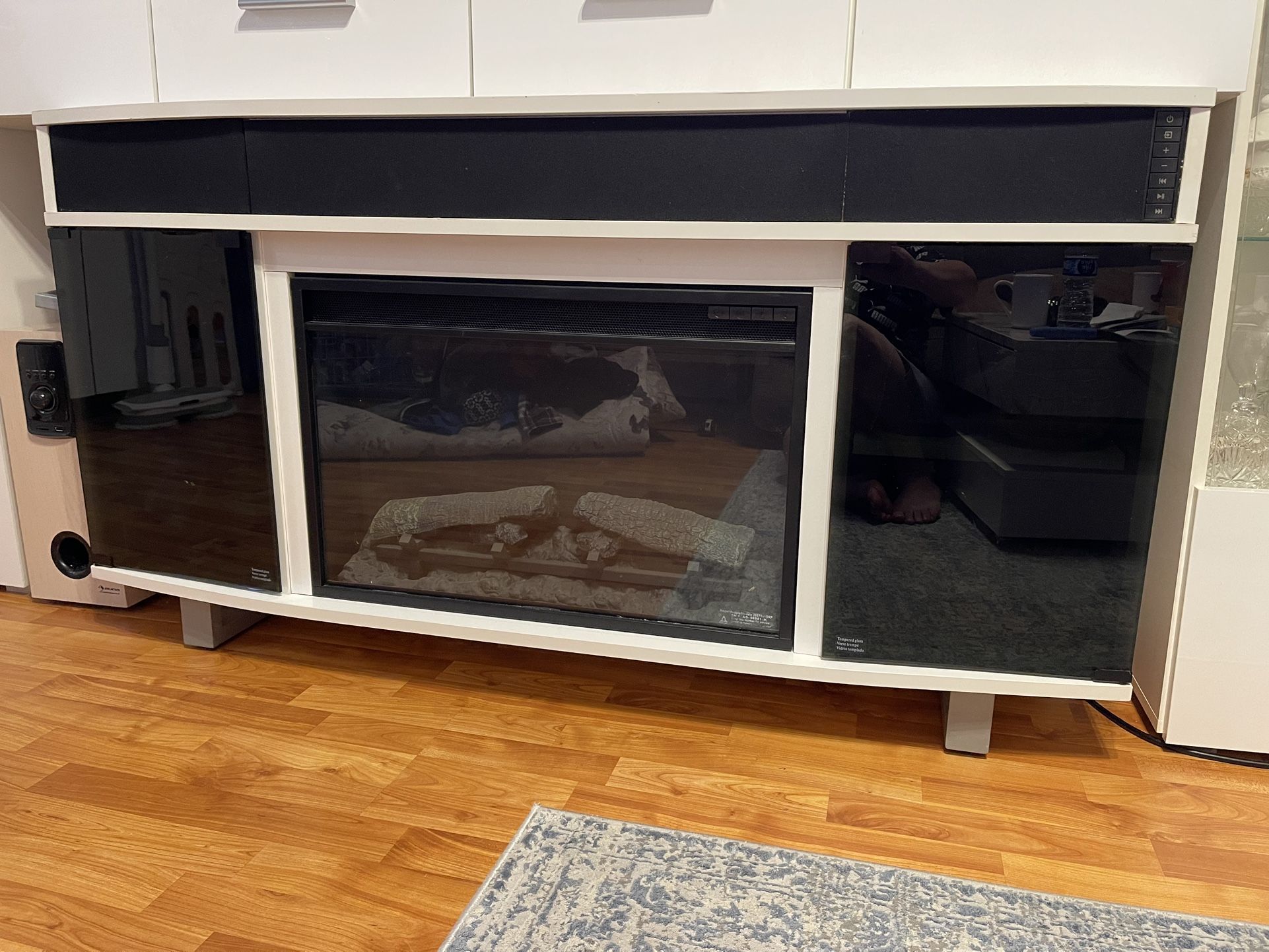 Odesos 72" Modern Electric Fireplace TV Stand with Storage and Cable M