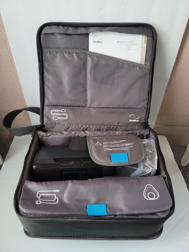 C PAP Machine With Grey Padded Carrying Case Travel Bag RedMed Air Sense 10