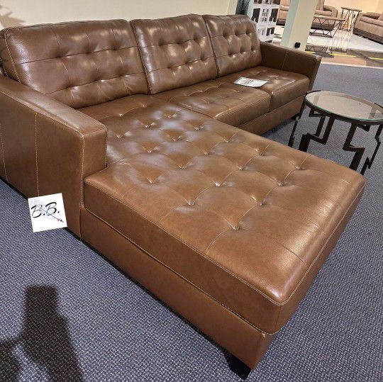 Real Leather Tufted L Shape Large Comfy Modular Sectional Couch With Oversized Chaise| Genuine Leather Sofa Chaise| Brand New Living Room|