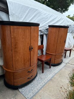 Big Closets Or Dressers Are Big And Heavy Colors Black And Oak Satin Great Condition