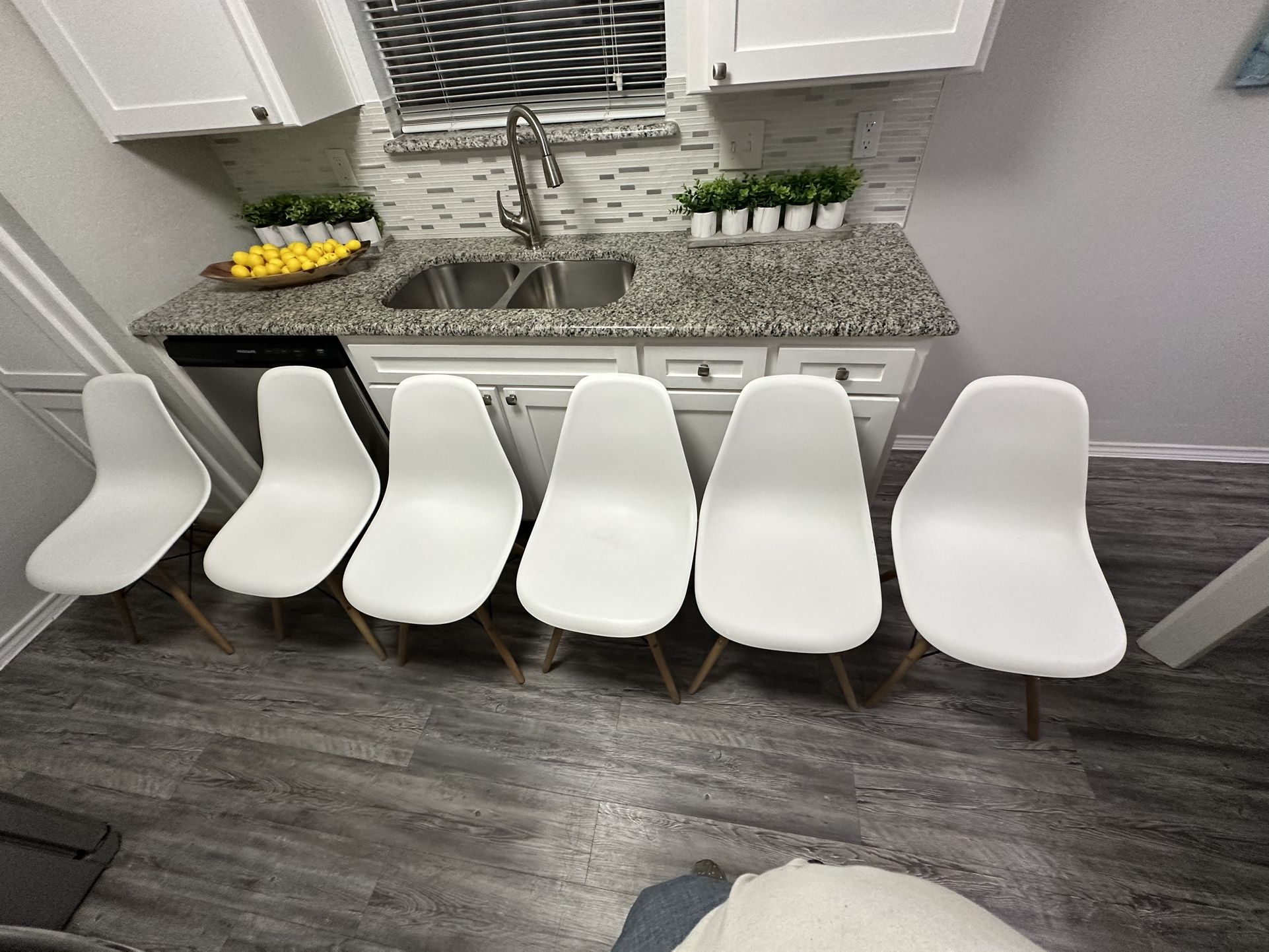 6 White Chairs
