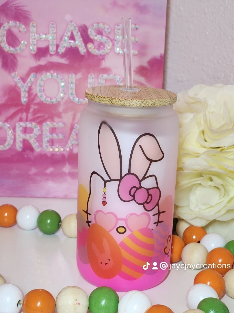 bad bunny glass cup 