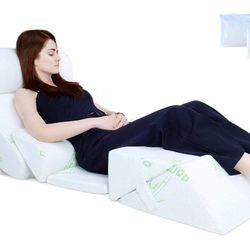 (New never used, just opened)
COOLBEBE 7pcs Bed Wedge Pillow Set, Premium Foam Orthopaedic Wedge Pillow for Back Neck Leg Pain Relief - Adjustable & C
