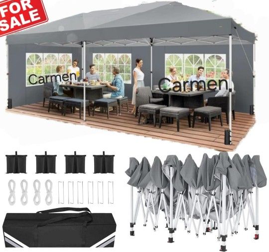 10x20 Pop Up Canopy Large Party Tent Shelter 10x20 With Sidewalls