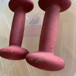 Dumbbell Weights Set 5 Lbs Red 
