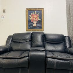 78”34” Leather Couch Set
