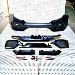 Honda Civic Rear Bumper Type R sport style body kit diffuser for 2016-2021 10th generation.