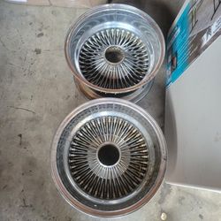 2 Chrome 15x10 Series 2 Roadstar Wire Wheels