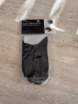 Black Mini Cropped Satin Gloves by Leg Avenue #2137, Brand New, Adult One Size