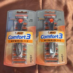 Bic Comfort 3 Hybrid Razor With 6 Cartridges 