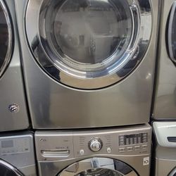 💯👌LG SET STEAM WASHER AND ELECTRIC DRYER STAINLESS STEEL 💯 