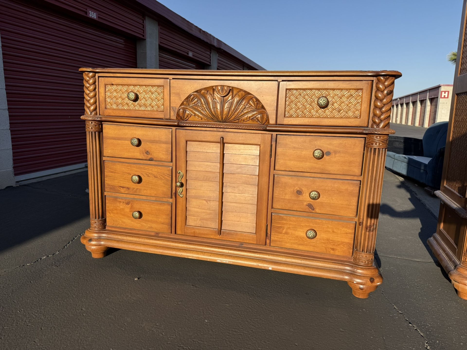 Dresser - Carved Tropical Wood 63w X 19d X 43h