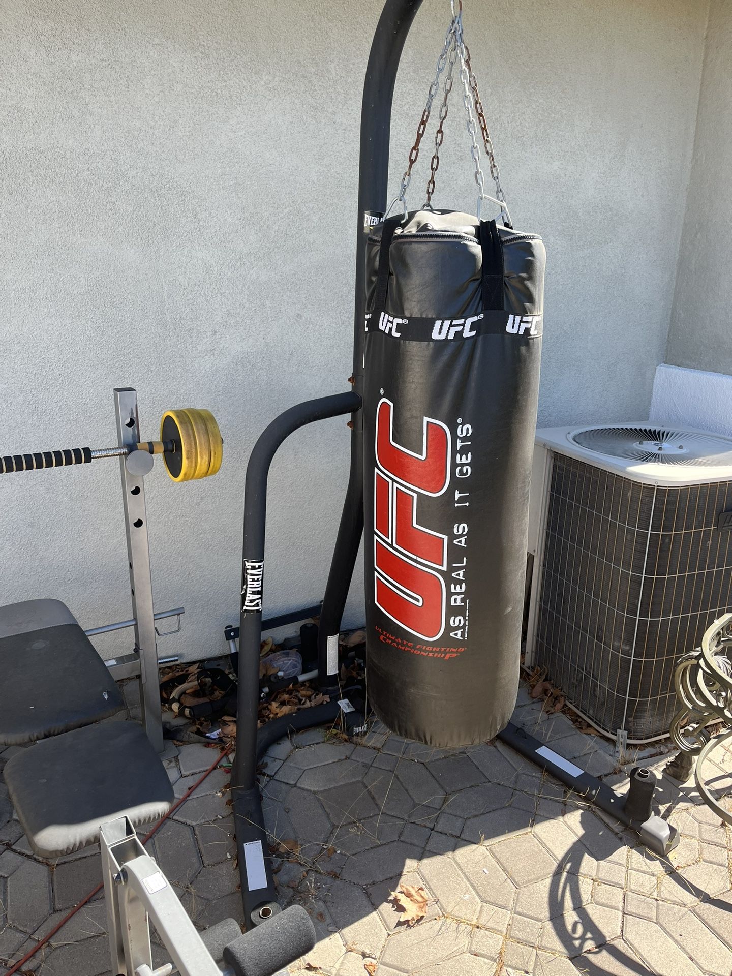 Weights And Punching Bag