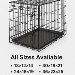 🦴 Dog Crate Two Door – All Sizes Available (Training Kennel, Folding, Easy Clean)