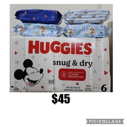 Huggies Size 6 And 4 Wipes