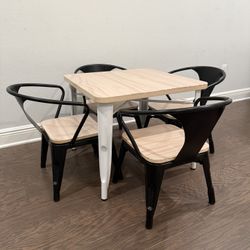 Kids Bistro Table & 4 Chairs Set