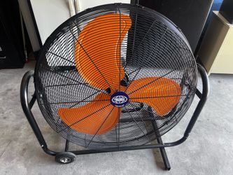 LIKE NEW Global Industrial 36" Portable Tilt Blower Fan 2/3 HP, 2 Speeds, 120V, Mobile Drum Fan for Warehouses, Loading Docks, Garages