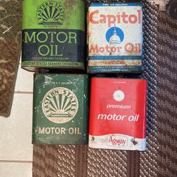Vintage Antique Motor Oil Cans - Eastern States, Agway, Capitol Oil Can