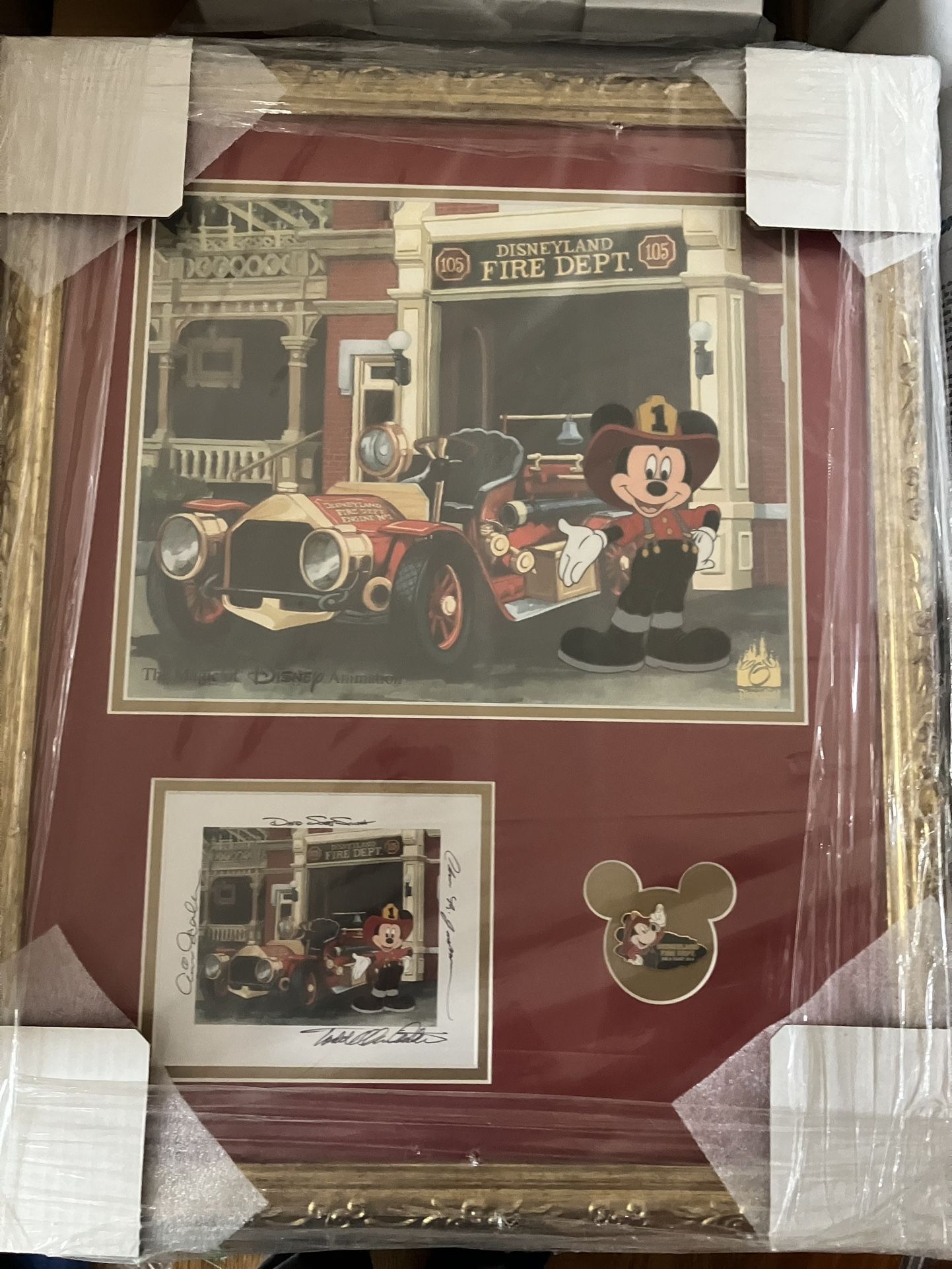 Disney Disneyland Ink & Paint Fireman Mickey Hand Painted Cel