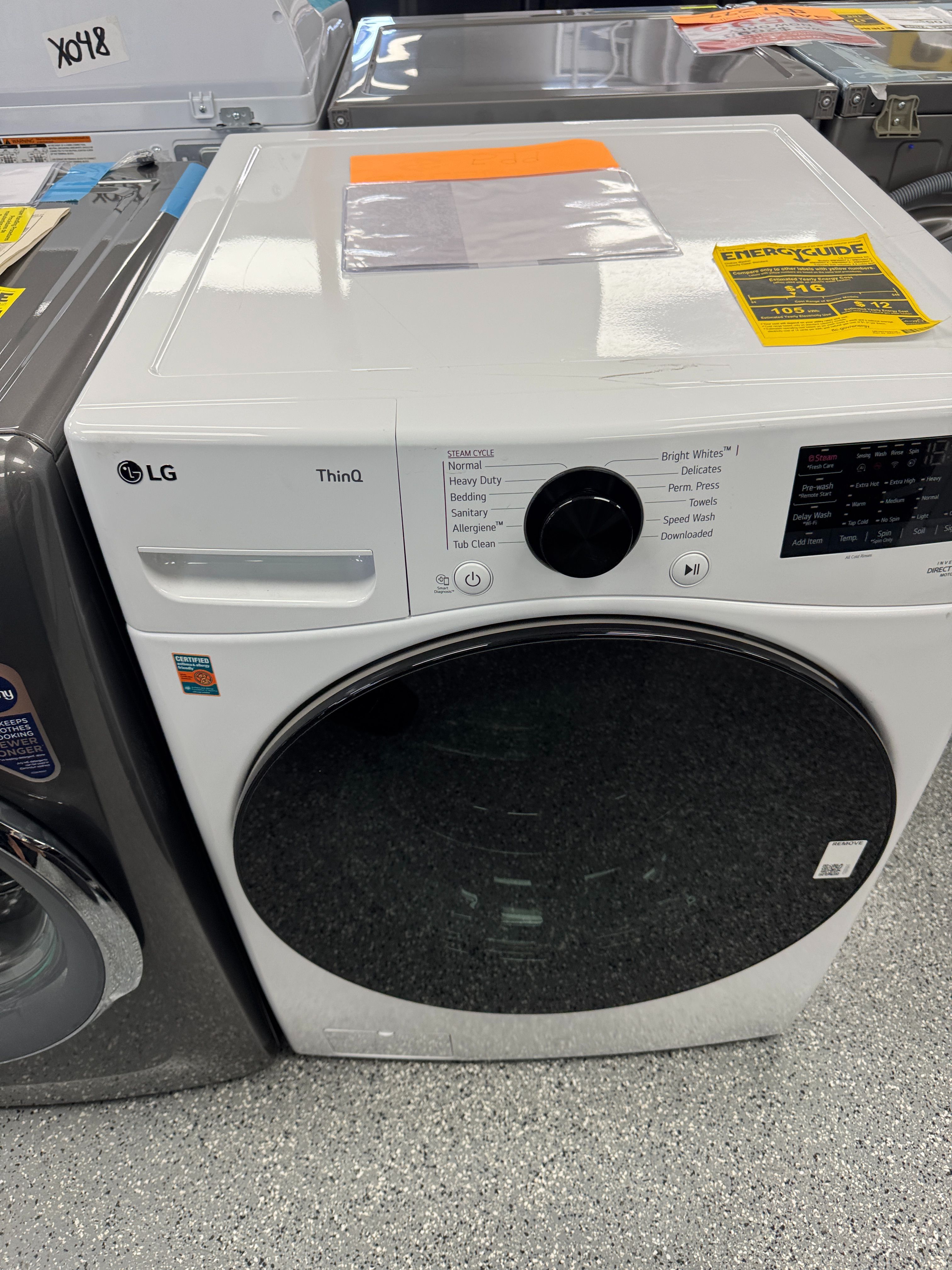 White LG Washer 4.5 Cu Ft Units are new open box scratch and dent