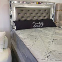 PLATINUM mirror trim BED - SOLID WOOD 🪵 FAST DELIVERY!!! 🚚 