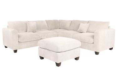 New sealed Farmhouse beige white ivory sectional with FREE OTTOMAN WHILE THEY LAST  $$475 475 $475