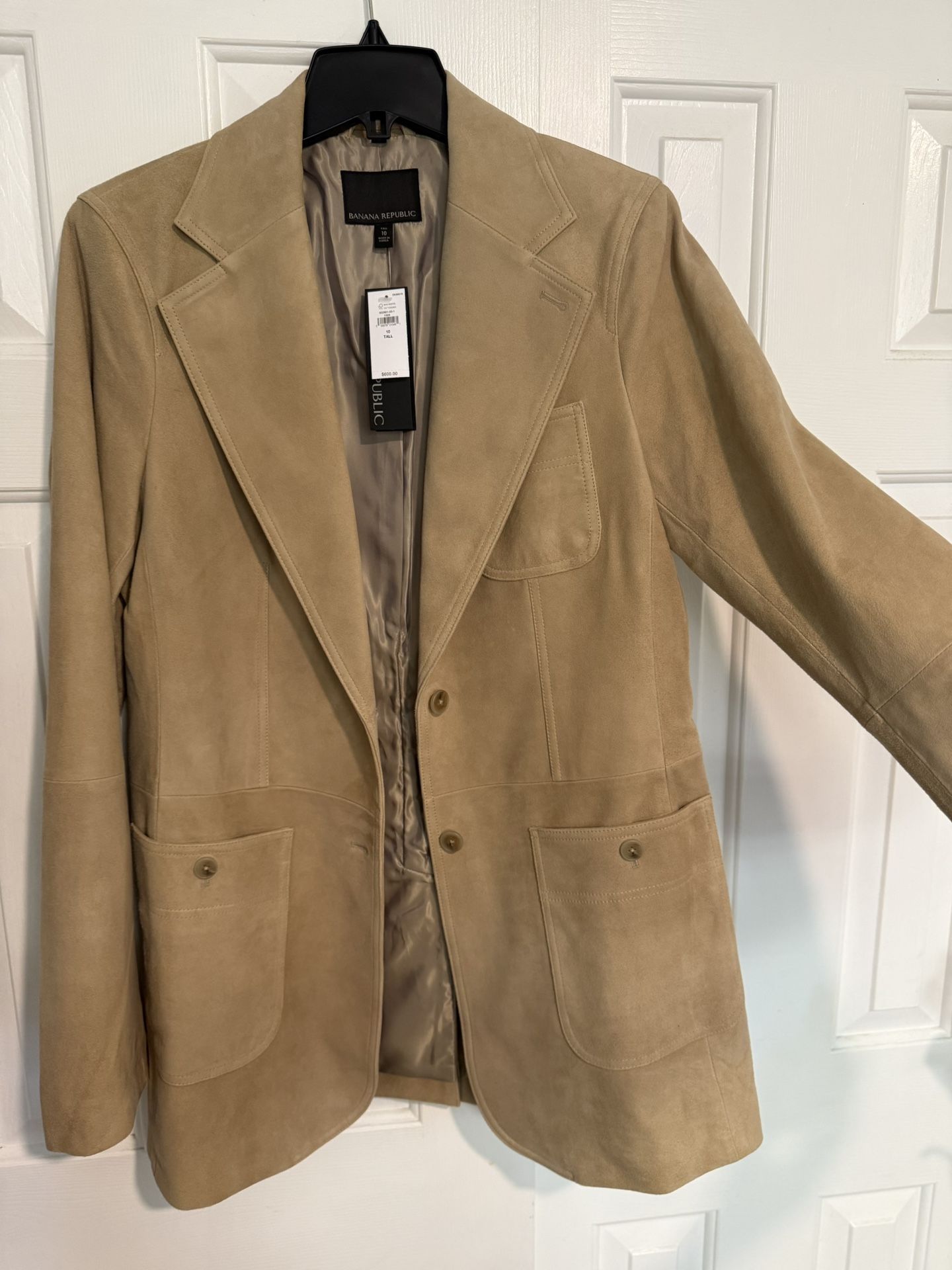Tan Suede Leather Jacket- Banana Republic