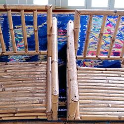 Matching Set of Vintage Polynesian Bamboo Armchairs 