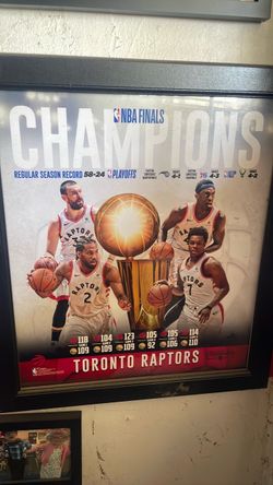 Toronto Raptors 2019 NBA Finals Champions Framed Poster