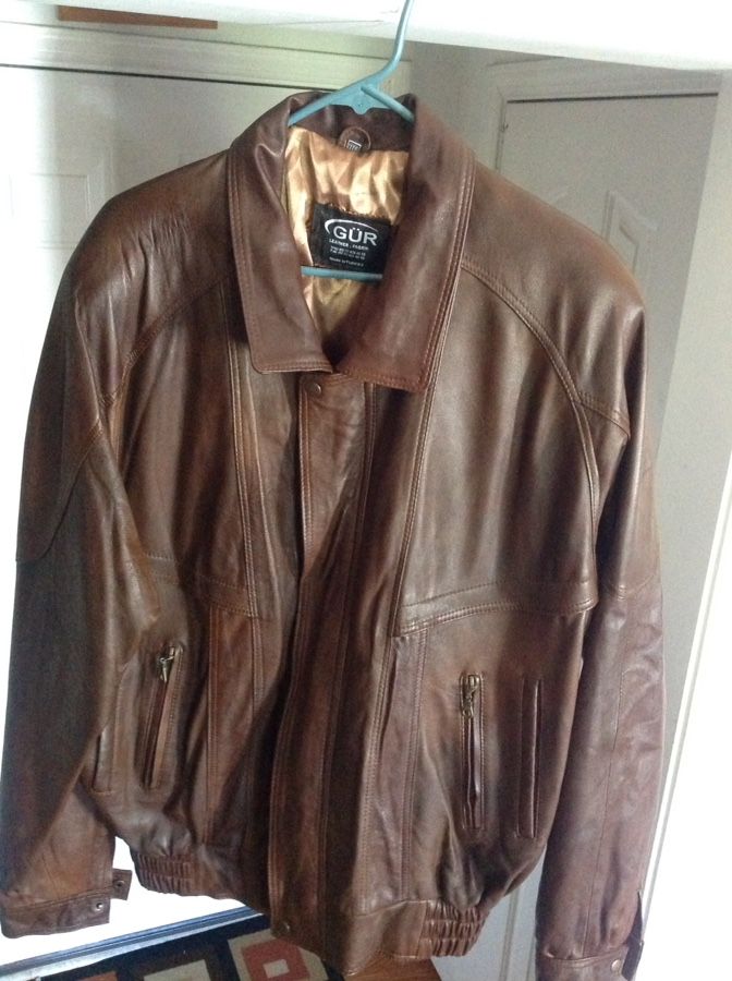 Brown Leather Jacket, Made in Turkey, New Never used , Size XL