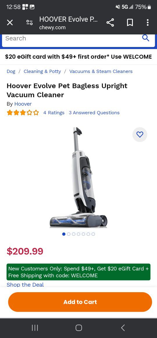Hoover Evolve Pet Cordless Upright Vacuum New (Price Is Firm)