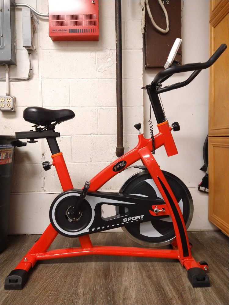 Indoor Bike Cycling Exercise, Exercise Machines, Cardio Workout, Adjustable Handlebars/Seat (Red)