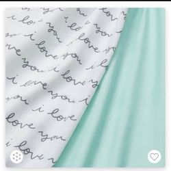 2 pack crib fitted sheets white I love you and mint solid. 