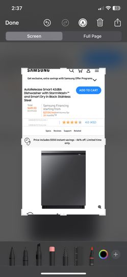 Samsung Ultra Quiet Dishwasher With Stormwash
