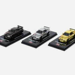 INNO64 Nissan Skyline GT-R R34 Hobby Expo China 2023 Chrome Set Of 3 1/64 GTR Factory Sealed