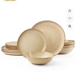 Dinnerware Set - 12 Pc - khaki